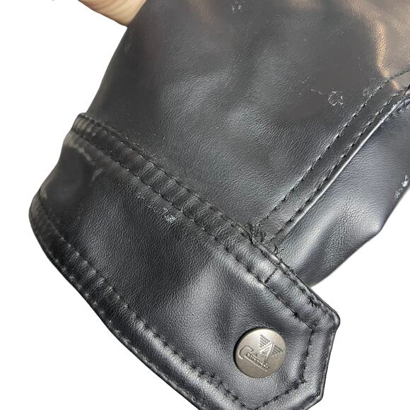 A. Collezioni Italian Black Faux Leather Motorcycle Jacket Size XL - Picture 6 of 16